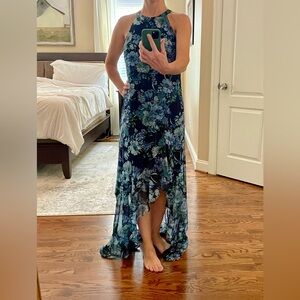 Vince Camuto Navy Floral Maxi Skirt